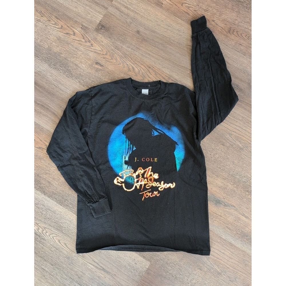 J Cole Off Season Tour Long Sleeve Tshirt Black Medium Gildan